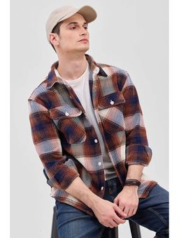 Snitch - Brown Checks Relaxed Fit Shirt