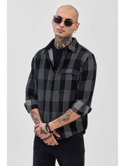 Snitch - Black Checks Relaxed Fit Shirt