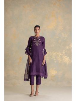 Kaveri - Candlelit Blooms Fly Free Tunic with Pant and Dupatta
