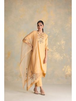 Kaveri - Candlelit Blooms Fly Free Tunic with Pant and Dupatta
