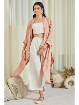 Twenty Nine - Gajji Silk Bandhani Lapel Bustier with Overlay and Pant Co-Ord Set