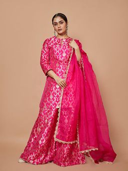 VISHWA - Banarasi Kurta with Sharara and Organza Dupatta