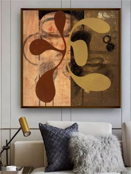 The Art House - Brown Abstract Printed Canvas Painting Wall Art