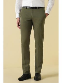 Allen Solly - Olive Solid Slim Fit Trouser