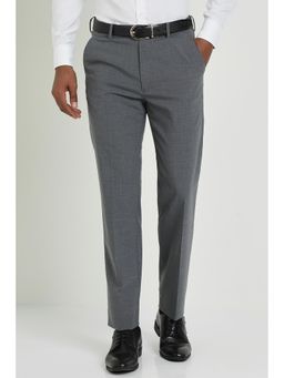 Allen Solly - Grey Textured Regular Fit Trouser