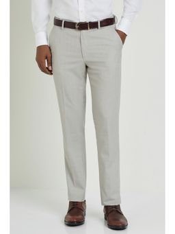 Allen Solly - Grey Textured Slim Fit Trouser