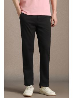 Louis Philippe - Black Solid Regular Fit Trouser