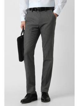 Peter England - Grey Textured Slim Fit Trouser