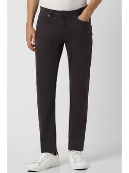 Peter England - Brown Solid Slim Fit Trouser