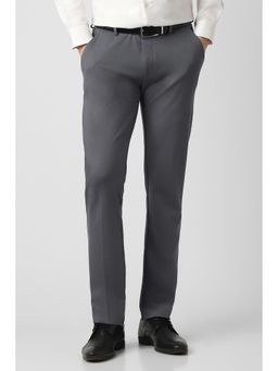 Peter England - Grey Solid Slim Fit Trouser