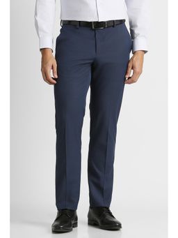 Van Heusen - Navy Blue Textured Slim Fit Trouser