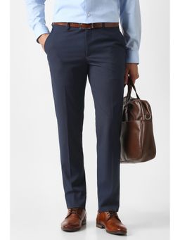 Van Heusen - Navy Blue Textured Slim Fit Trouser