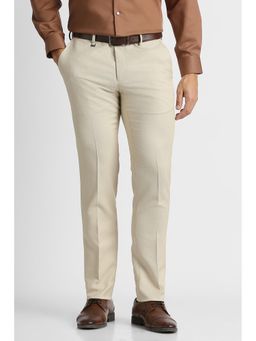 Van Heusen - Beige Textured Slim Fit Trouser