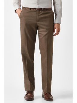 Van Heusen - Brown Textured Comfortable Fit Trouser