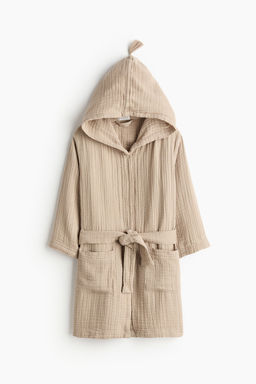 H&M - Unisex Beige Muslin Dressing Gown