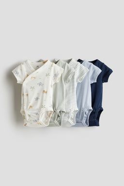 H&M - Unisex White 5-Pack Cotton Bodysuits