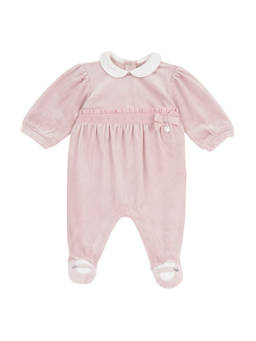 Chicco - Girls Pink Solid Leg Opening Romper