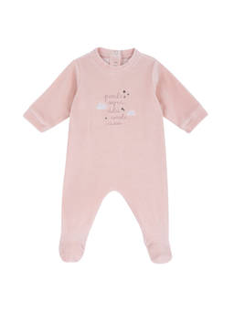 Chicco - Girls Pink Embroidered Nappy Opening Romper