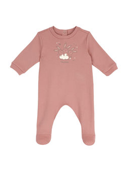 Chicco - Girls Pink Printed Nappy Opening Romper