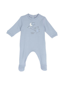 Chicco - Boys Blue Printed Nappy Opening Romper