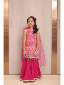 devils n angels - Pink Coloured Sharara Kurta & Dupatta for Party