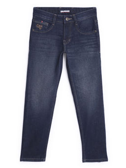 Cantabil - Boys Solid Dark Blue Jeans