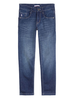 Cantabil - Boys Solid Dark Blue Jeans
