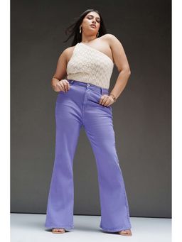 FREAKINS - Purple Luxe Curve Bootcut Jeans