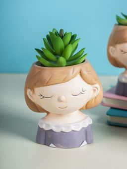 Voncasa - Flower with Pot - Brown