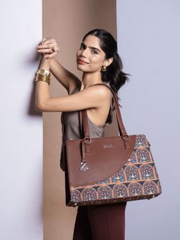 Zouk - Royal Indian Peacock Motif Office Essential Shoulder Bag