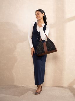 Zouk - Konkona Statement Ikat Grered Satchel Bag