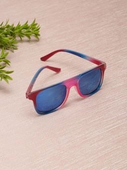 Stol'N - Color Gradient Square Rim Sunglasses- Red/Blue