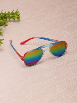 Stol'N - Color Gradient Aviator Rim Sunglasses- Multi-Color