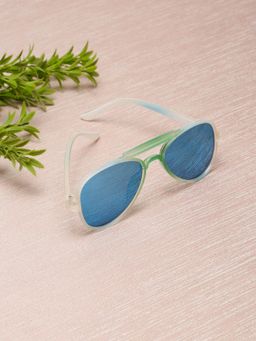 Stol'N - Color Gradient Full Rim Sunglasses- White/Green/Blue