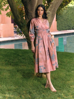 House of Fett - Candy Cloud Cotton Pink Midi Dress