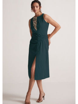 Western Era - Teal A Line Midi Dress