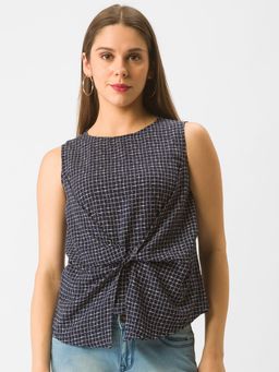 Globus - Navy Checked Top