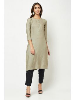 Barara Ethnic - Light Grey Straight Fit Kurta