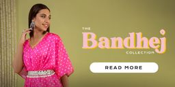 Gajra Gang - Bandhej Blue Kaftan Dress