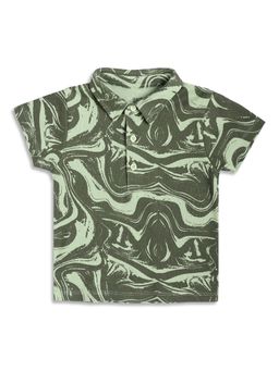 MINI KLUB - Boys Abstract Printed Polo T-Shirt - Green