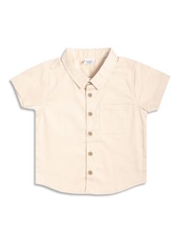MINI KLUB - Boys Solid Cotton Shirt - Cream
