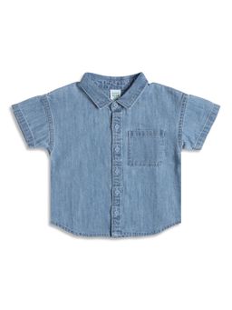 MINI KLUB - Boys Denim Look Cotton Shirt - Blue