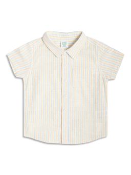 MINI KLUB - Boys Striped Cotton Shirt - White