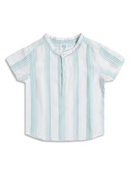 MINI KLUB - Boys Striped Cotton Shirt - Green