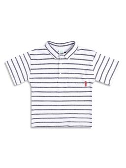 MINI KLUB - Boys Striped Polo T-Shirt - Navy Blue