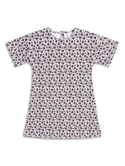 MINI KLUB - Baby Girls Floral Print Dress, White and Purple