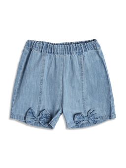 MINI KLUB - Baby Girls Denim Shorts with Bow Detail - Blue