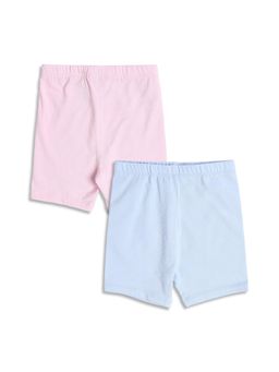 MINI KLUB - Baby Girls Solid Shorts Pack of 2 - Multi-Color