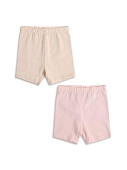 MINI KLUB - Baby Girls Solid Shorts Pack of 2 - Multi-Color
