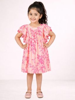 Lil Drama - Petal Play Girls Pink Cotton Dress